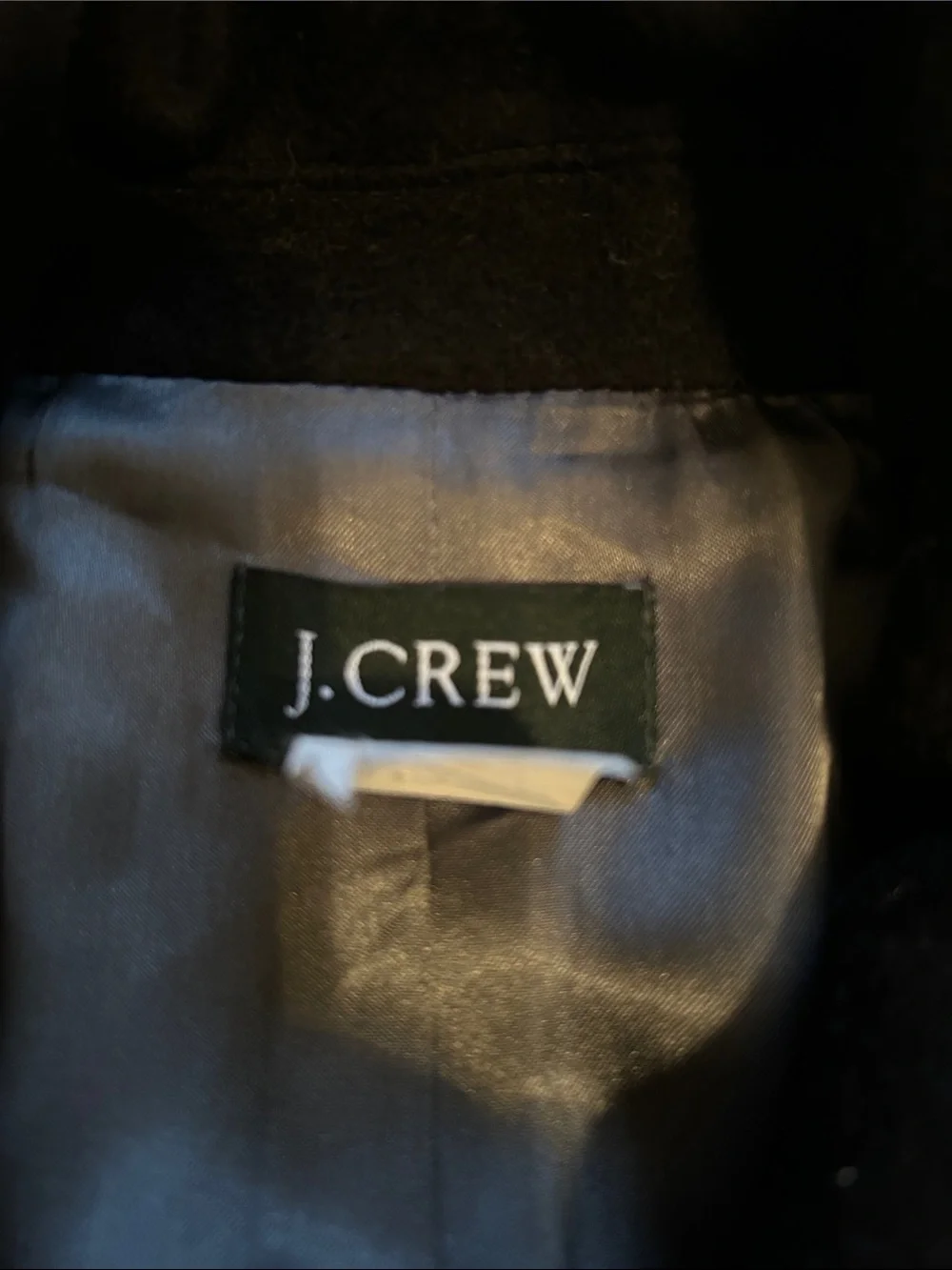J. Crew Black Ruffle-Front Wool Peacoat - Picture 3 of 3